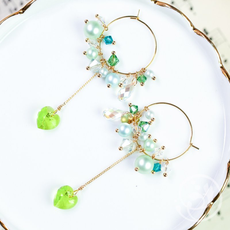 Young seedling color #c7dc68 - Earrings & Clip-ons - Crystal Green