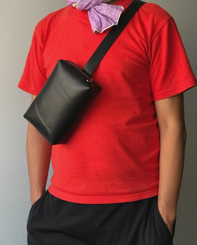 zemoneni ellipse shape leather cross body shoulder bag with hand carry strap