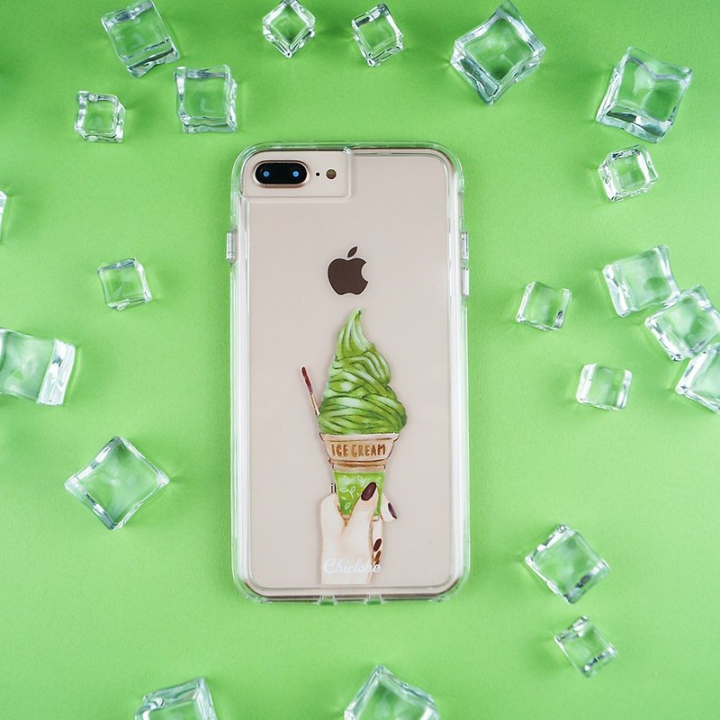 Two-in-one transparent anti-drop phone case [NetMid’s ice cream] - เคส/ซองมือถือ - พลาสติก สีเขียว