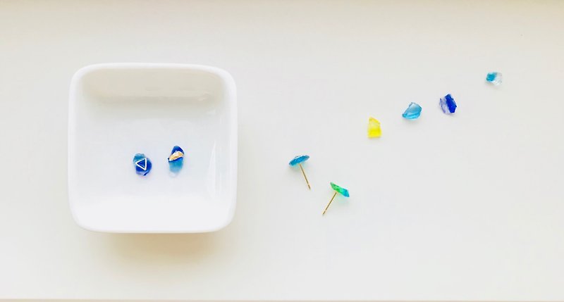 Blue lagoon 2 - Earrings & Clip-ons - Glass Blue