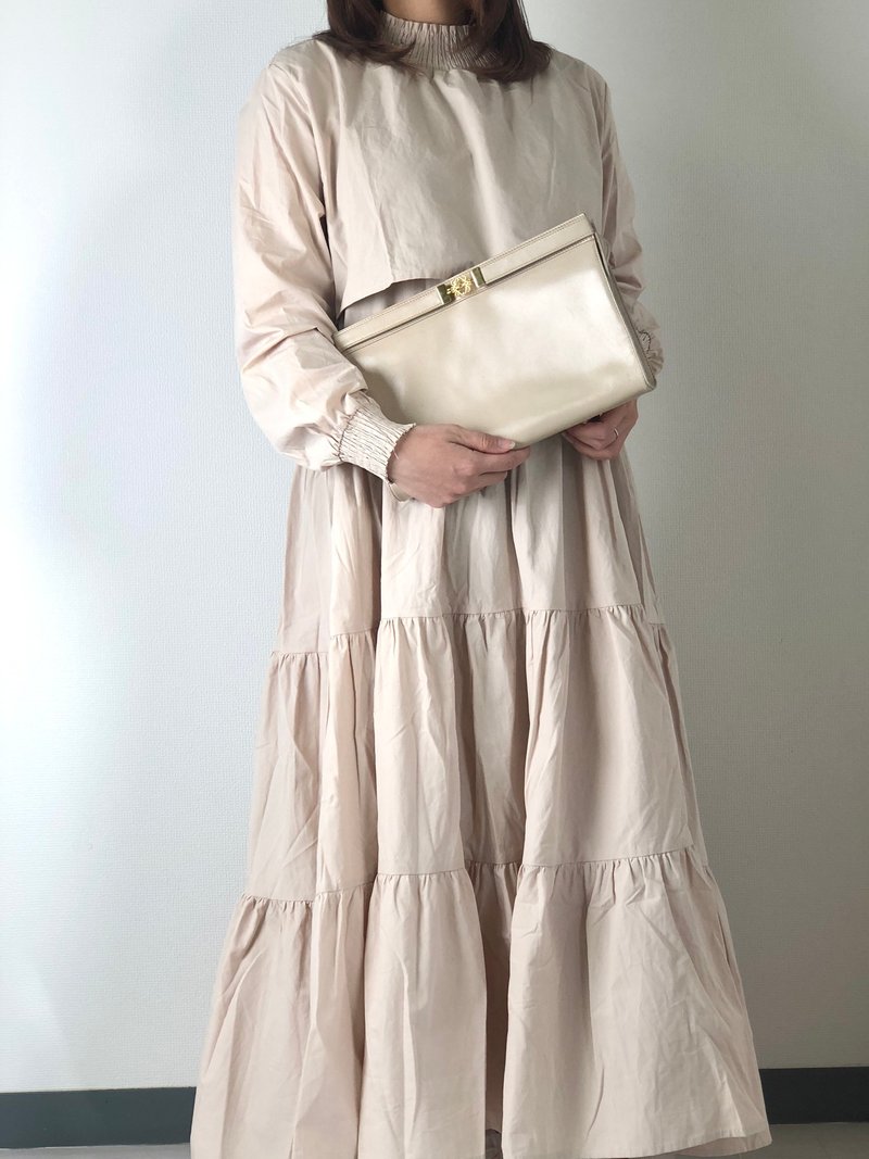 【 日本直送　名牌中古包 】LOEWE ロエベ アナグラム クラッチバッグ ベージュ レザー vintage ヴィンテージ オールド uz3y2z - 手拿包 - 真皮 咖啡色