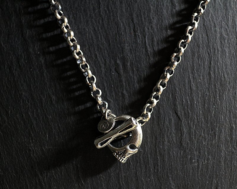 Alive sterling silver small skull buckle chain - Necklaces - Sterling Silver 
