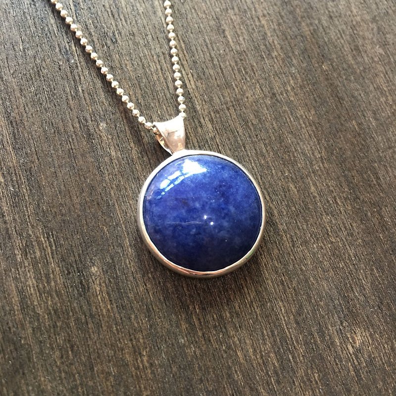เงิน สร้อยคอ สีเงิน - Stone in the original series --- lapis lazuli sterling silver necklace (limited to one piece)