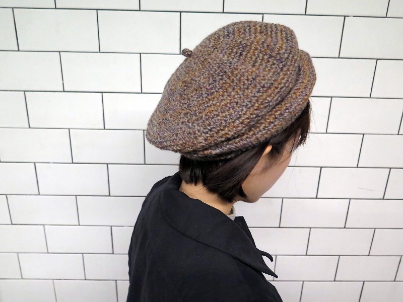 New beret shape with mix yarn - Hats & Caps - Other Materials Brown