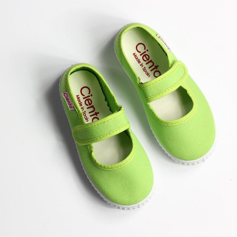 Spanish nationals canvas shoes CIENTA 56000 19 green children, children's size - รองเท้าเด็ก - ผ้าฝ้าย/ผ้าลินิน สีเขียว