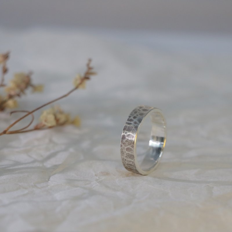 Textured Water Ripple Sterling Silver Ring
