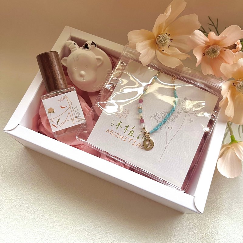 越嶺之心 x 摩羯座穩定柔光晶礦手串香氛組 - 香氛/精油/擴香 - 半寶石 