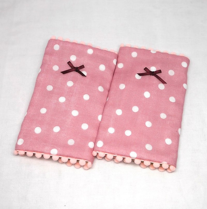 Japanese Handmade 8-layer-gauze droop sucking pads - Bibs - Cotton & Hemp Pink