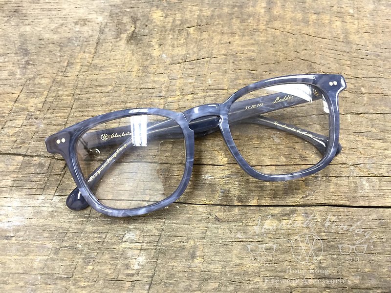 พลาสติก กรอบแว่นตา - Absolute Vintage-Ladder Street Square Thin Frame Plate Glasses-Gray Gray