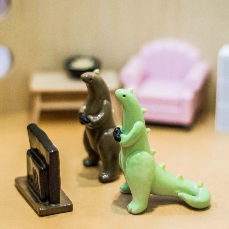 Play electric dinosaur business card holder - Card Stands - Pottery 