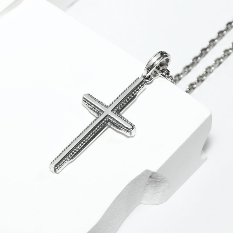 Two-way Braided Cross Pendant - สร้อยคอ - เงินแท้ 