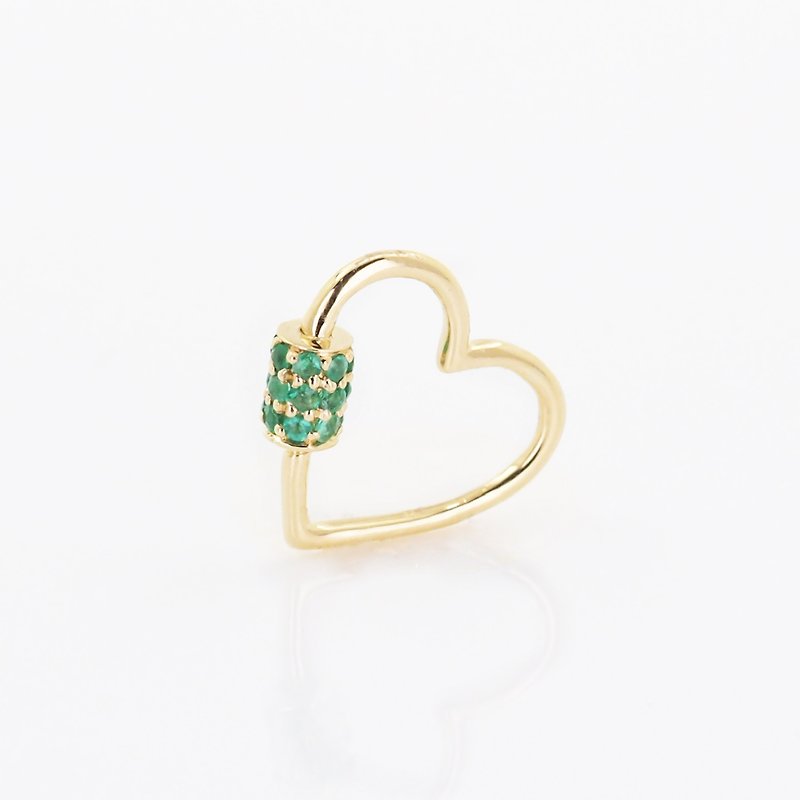 Emerald Heart Connector in 18K Gold Made in Japan