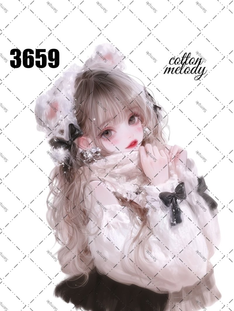 original sticker no.3659 人物ステッカー オリジナルステッカー オリジナル人物ステッカー 装飾ステッカー cotton melody - 貼紙 - 紙 