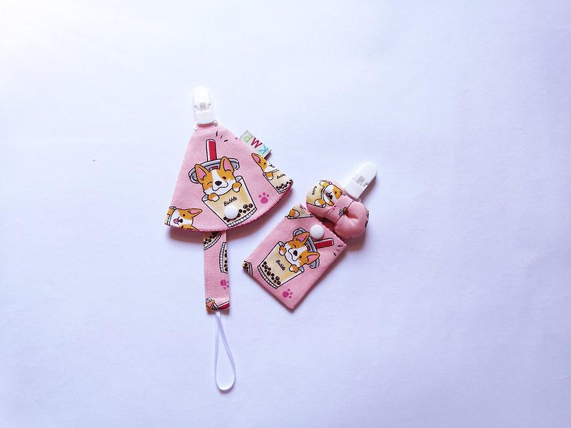 Fat butterfly series safe bag pacifier clip pacifier storage bag combination Zhennai Shiba Inu - ซองรับขวัญ - ผ้าฝ้าย/ผ้าลินิน หลากหลายสี