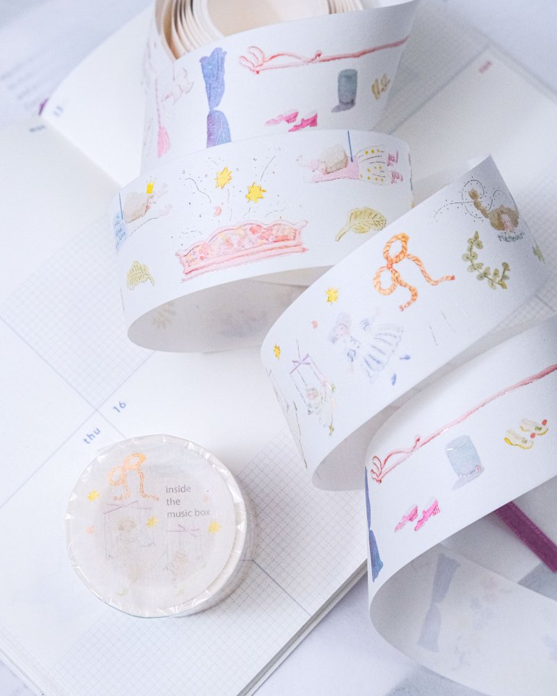 旋律之外 - Foil 和紙膠帶 帶離型紙 | 水彩女孩 3.5cm x 5M - 紙膠帶/和紙/PET - 紙 藍色