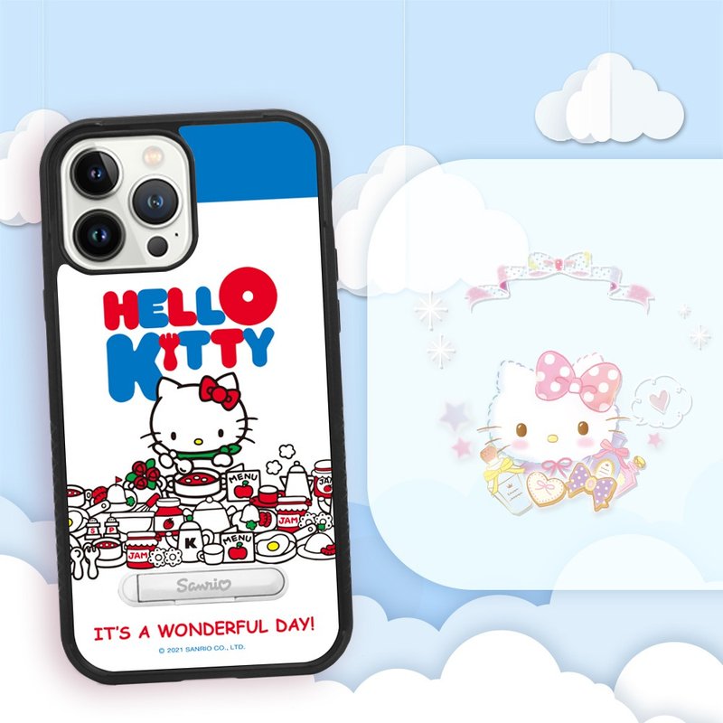 Sanrio x imos iPhone 13 Full Range of Military-Spec Drop-resistant Stand Phone Cases - Food Katy - เคส/ซองมือถือ - วัสดุอื่นๆ หลากหลายสี