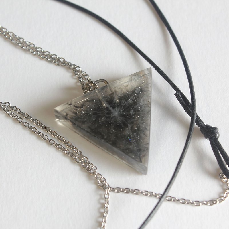 樹脂項鍊 / 三角隕石 / 混沌暗星 - 項鍊 - 塑膠 灰色