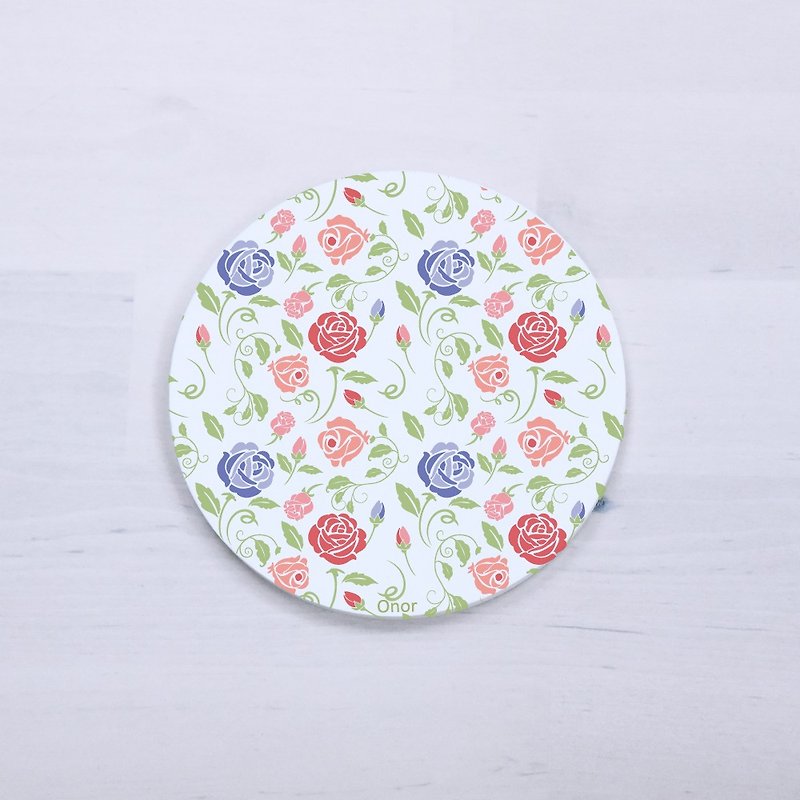 [small floral] absorbent coaster - Coasters - Pottery Multicolor