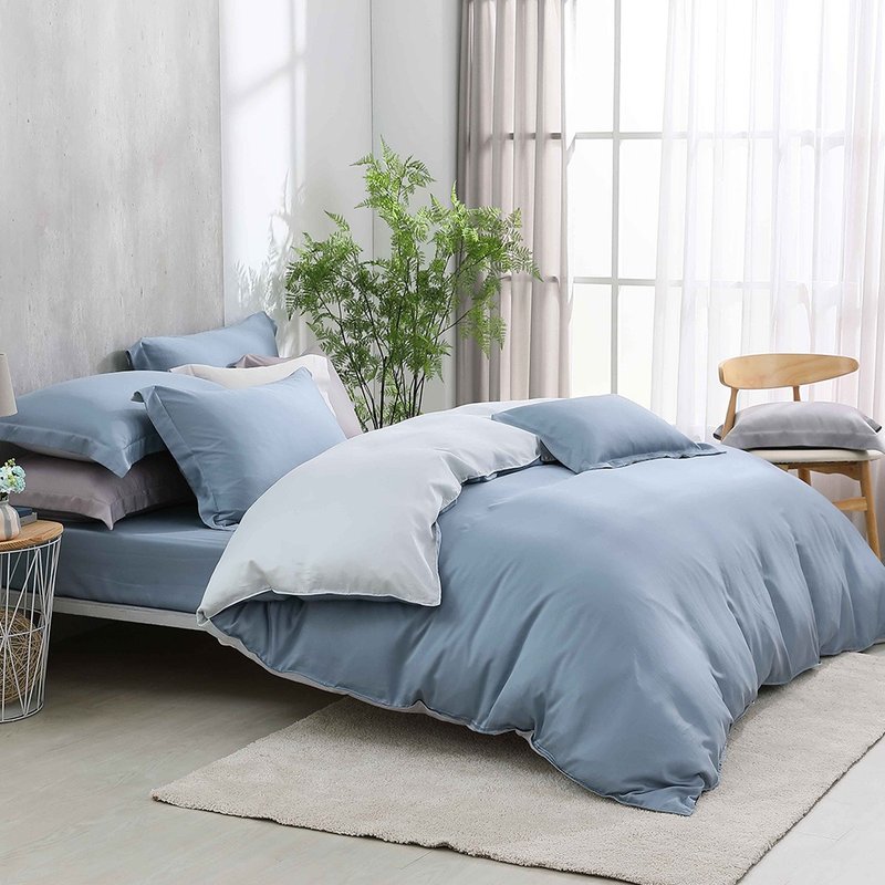 Hongyu 300 Woven Tencel Thin Quilt Cover/Dual-Purpose Quilt Cover Paddy Blue - เครื่องนอน - วัสดุอื่นๆ สีน้ำเงิน