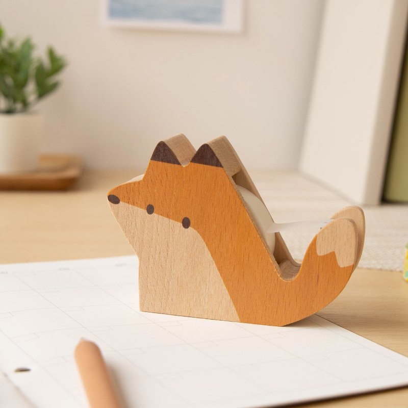 [Animal Glue Tour-Fox] Glue Table/Stationery Storage/Tape Table - Other - Wood Brown