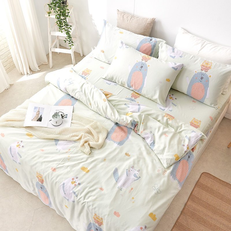 Bed and quilt cover set (thin quilt cover) - double / Austrian Tencel four-piece / wild fun Gugu made in Taiwan