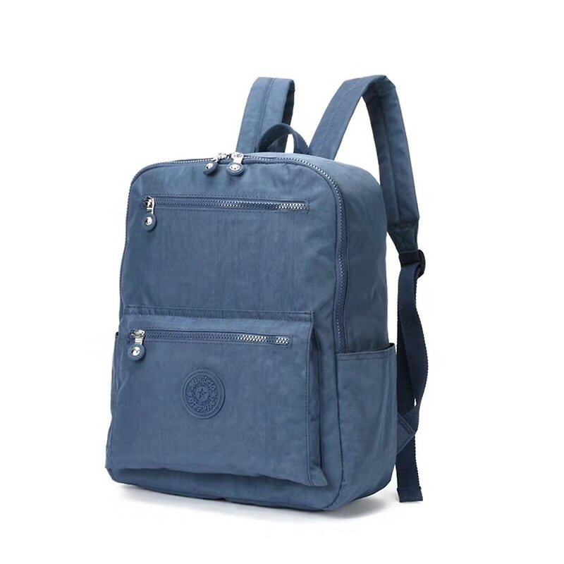 2018 new student bag waterproof nylon backpack simple wild travel bag leisure shoulder bag - blue-blue # 8506 - กระเป๋าเป้สะพายหลัง - วัสดุกันนำ้ สีน้ำเงิน