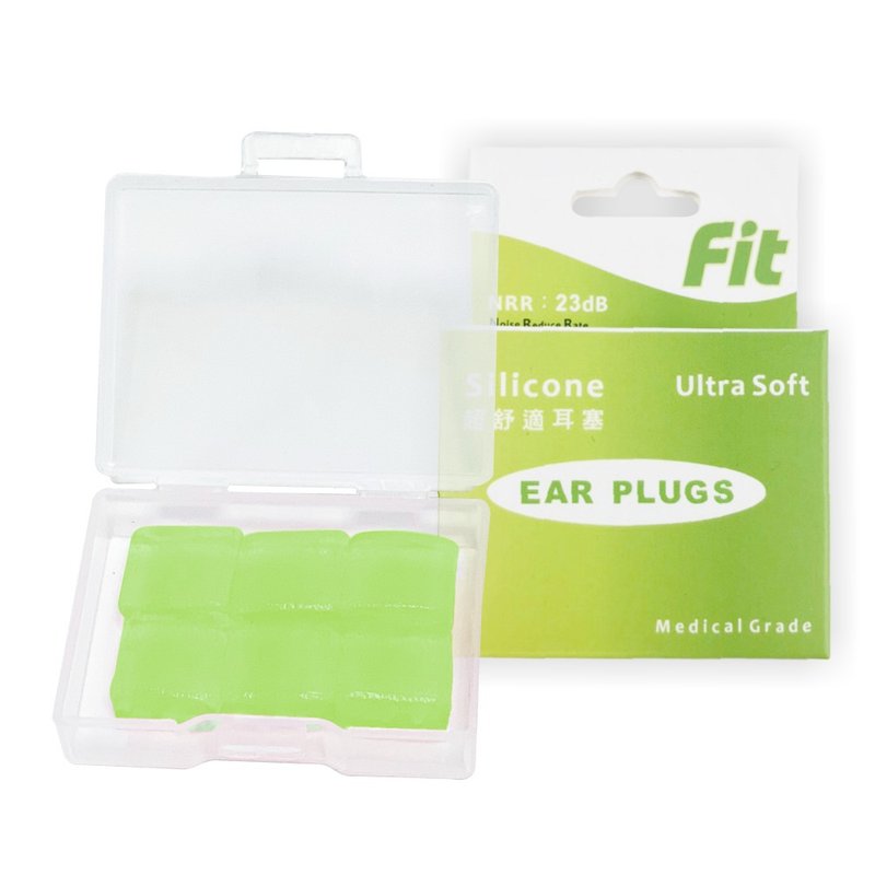【FIT】矽膠耳塞-綠色6入 柔軟可塑 隔音防噪 睡眠 - 內付收納 - 其他 - 矽膠 綠色