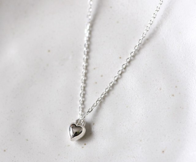 最大12%OFFクーポン mini 立体 ハート ネックレス シルバー925 - ショップ cloud アクセサリー