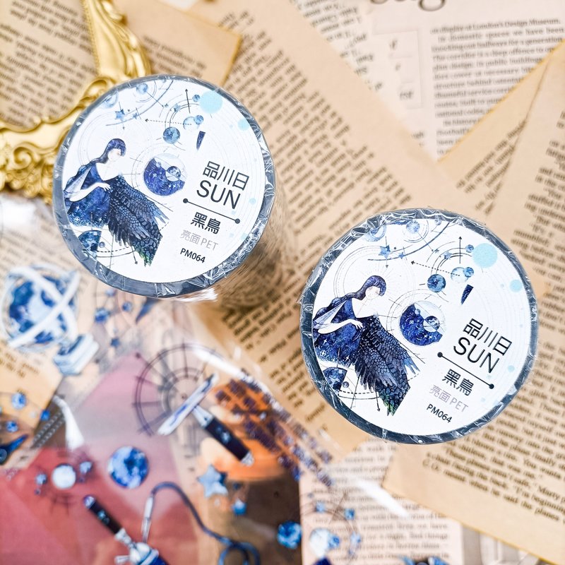 NO.064黑鳥Black bird / 紙膠帶 Masking Tape - 紙膠帶/和紙/PET - 塑膠 多色