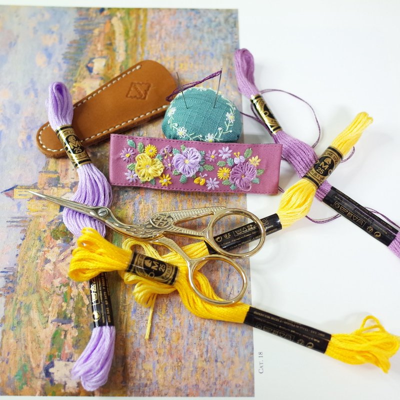 *從零開始*刺繡入門體驗班-小花刺繡緞帶髮夾(一人就開班) - 編織/羊毛氈/縫紉 - 繡線 