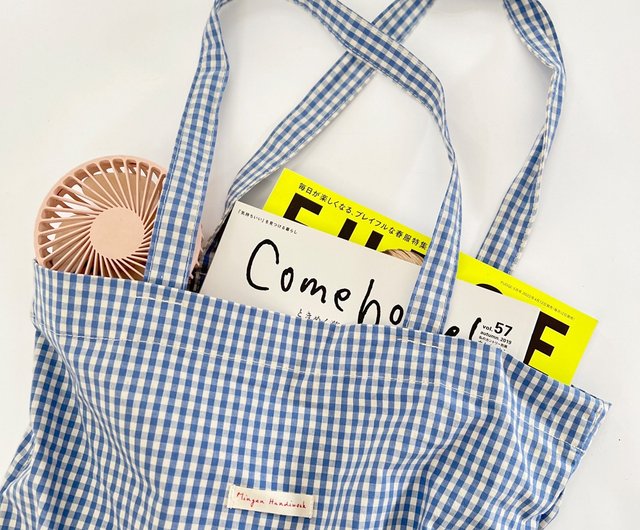 Blue plaid shoulder online bag