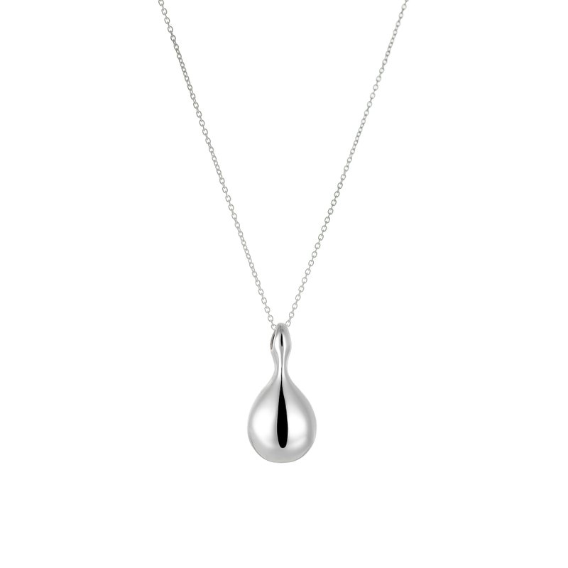 Dewdrop Silver Necklace 露珠純銀項鍊 水滴 露滴造型設計項鍊 - 項鍊 - 純銀 銀色