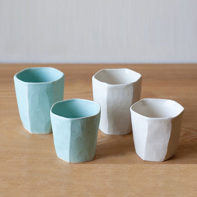 TOJIKI TONYA Mino Toki Spring Hexagon Cup (two colors available) - Cups - Pottery Blue