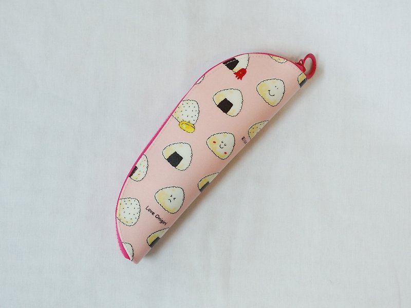 Play cloth hand made. Triangle rice ball (pink) Carrying cutlery bag (guest size version) - Other - Waterproof Material Pink