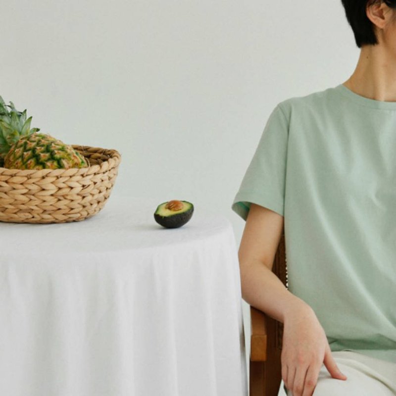 The verse of mint green self-appreciation must enter the comfortable cotton spandex multicolor basic round neck short sleeve T-shirt top - Women's T-Shirts - Cotton & Hemp Green