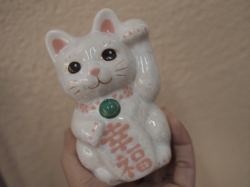 京燒 清水燒 | 花結晶 迷你 白 左手 幸福 - 擺飾/家飾品 - 陶 