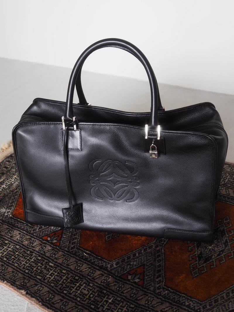 LOEWE ロエベ アマソナ 44 ボストンバッグ ブラック レザー ユニセックス ヴィンテージ - 手提包/手提袋 - 真皮 黑色