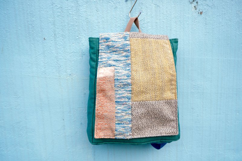 幾何拼格後背包_夏日泡泡 - 後背包/背包/書包 - 其他材質 