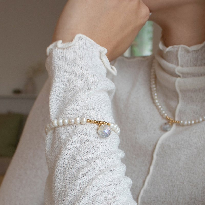 Ball, Snowball Pearl Bracelet - 手鍊/手環 - 玻璃 