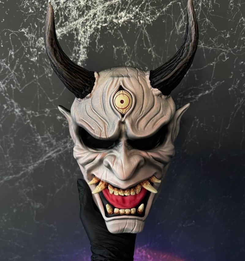 DBD 鬼武者面具 白色與粉色  日本鬼面具  黎明殺機  Cosplay - 其他 - 樹脂 白色