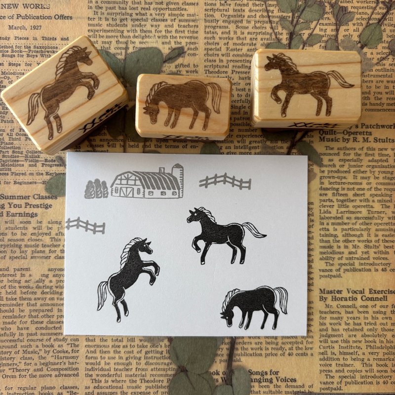 【期間限定出品】消しゴムはんこ　馬さんはんこセット - 印章/印台 - 塑膠 白色