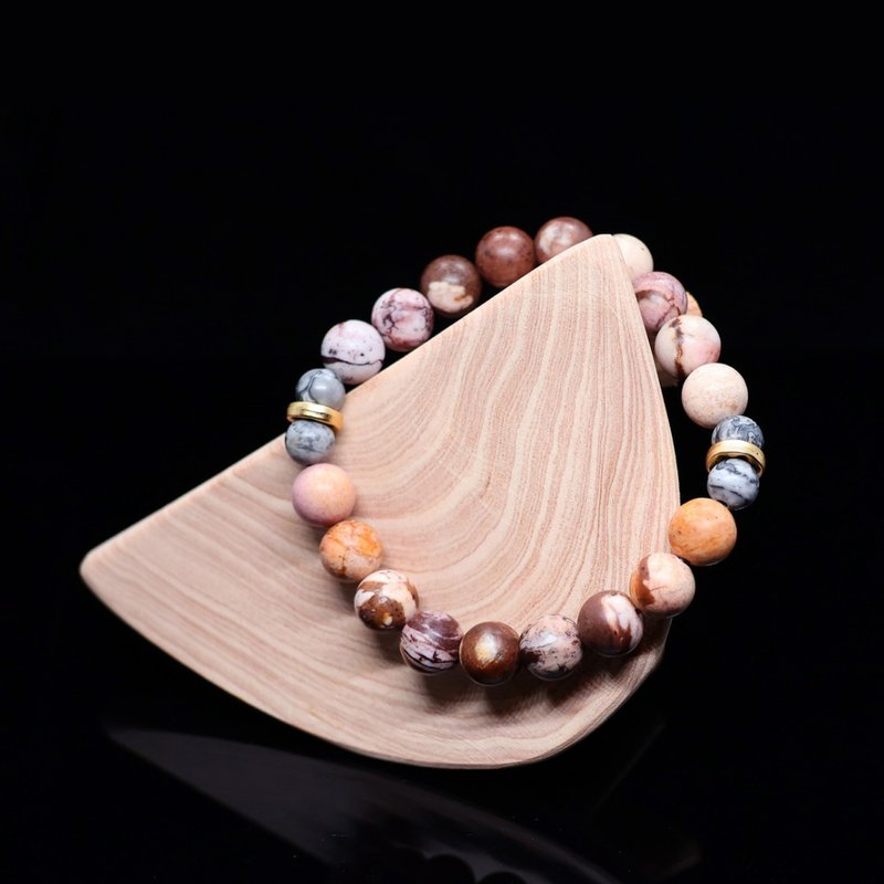 【Calligraphy of Nature】Australian Zebra Jasper & Map Jasper Bracelet - สร้อยข้อมือ - คริสตัล 