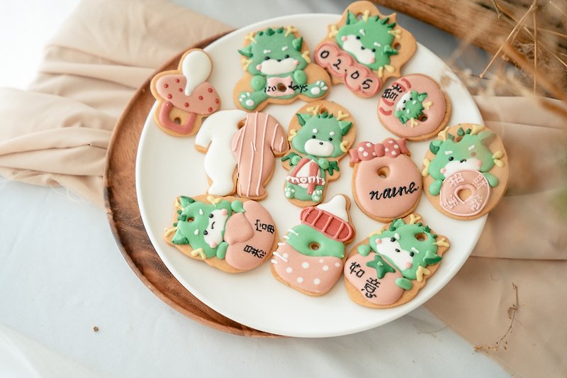 Girl Dragon Baby Saliva Cookies Frosted Cookies - เค้กและของหวาน - อาหารสด 