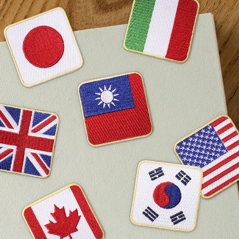 【刺繡布貼】APP FLAG 小國旗 (十二款) - 編織/刺繡/羊毛氈/縫紉 - 繡線 
