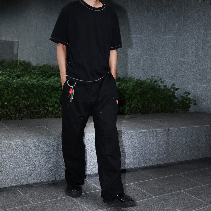 Super.5 - San Francisco Double Knee Cargo Pant (Black Hammer) - 男長褲/休閒褲 - 其他材質 黑色