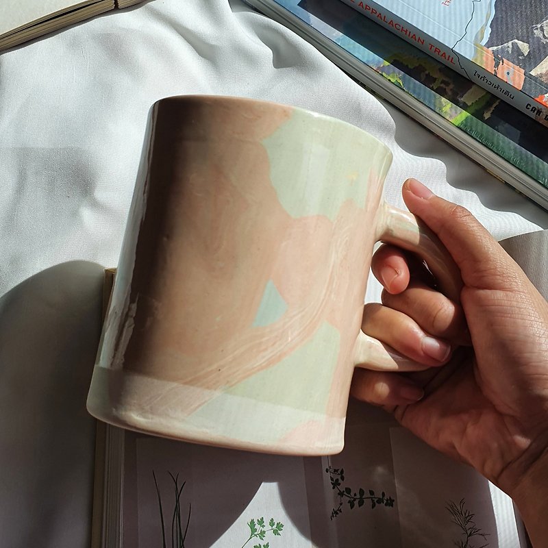 Hand Built Mug | Marbling | Ceramic Handmade | Cup - 花瓶/陶器 - 陶 粉紅色