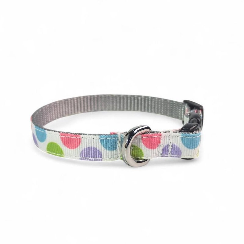 Pastel Puppy Dot Pink【パステルパピードットピンク】MontanaDogオリジナル首輪 - 項圈/牽繩 - 防水材質 白色