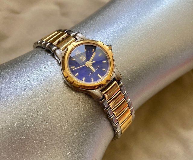 時計ジバンシー　クォーツ　腕時計　青文字盤　ヴィンテージ　メンズ　レディース