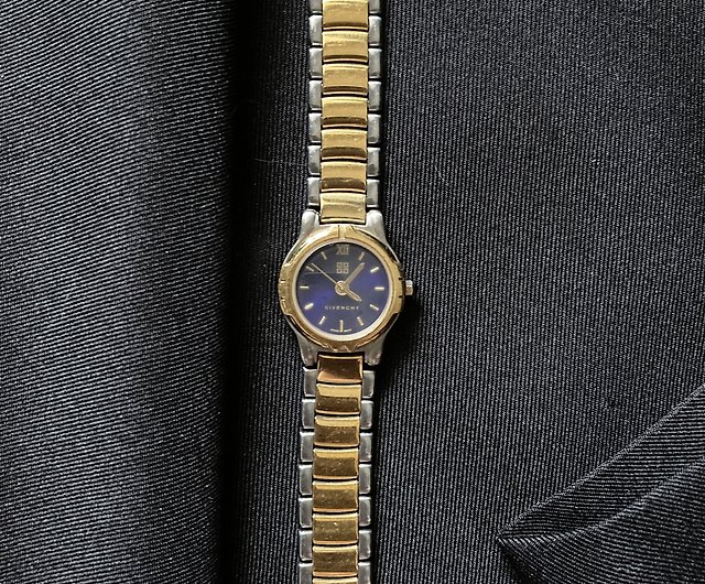 時計ジバンシー クォーツ 腕時計 青文字盤 ヴィンテージ メンズ