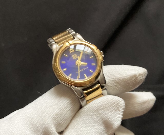 GIVENCHY Givenchy Swiss Made Rare Blue Dial Quartz Watch Vintage 